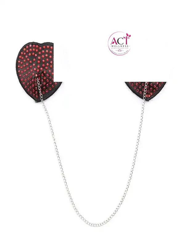 1 Pair Sexy Heart Shape Chain Nipple Cover Women Breast Wear Stickers - Product Gallery View 2 | act wellness