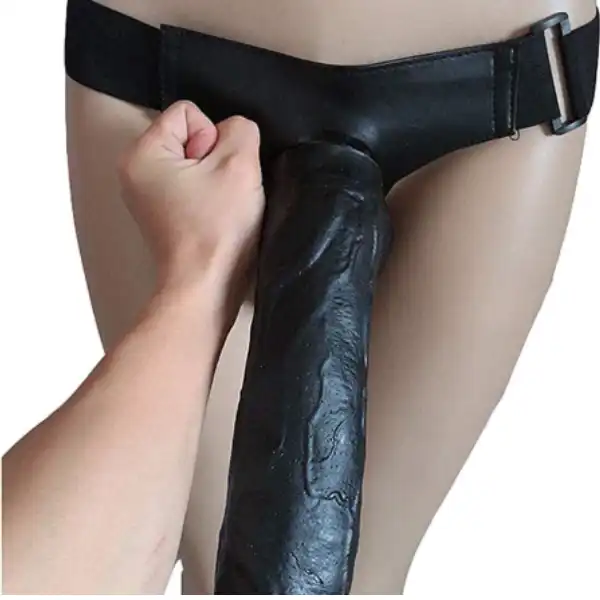 10 Inch Phantom Black Dildo Suction With Belt - Product Gallery View 2 | act wellness