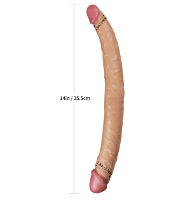 14 Inch Double Ended lesbian Smooth Dildo - Product Gallery View 3 | act wellness