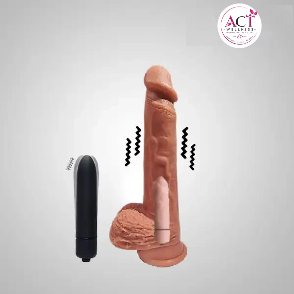 2 in 1 Chocho Soft Dildo With Vibrating Bullet - act wellness
