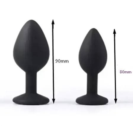 2 Pcs Silicone Jeweled Anal Butt Plugs - Product Gallery View 2 | act wellness