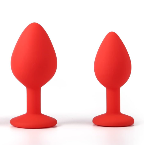 2 Pcs Silicone Jeweled Anal Butt Plugs - Product Gallery View 3 | act wellness