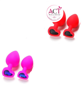 2 Pcs Silicone Jeweled Anal Training Plugs - Product Gallery View 2 | act wellness