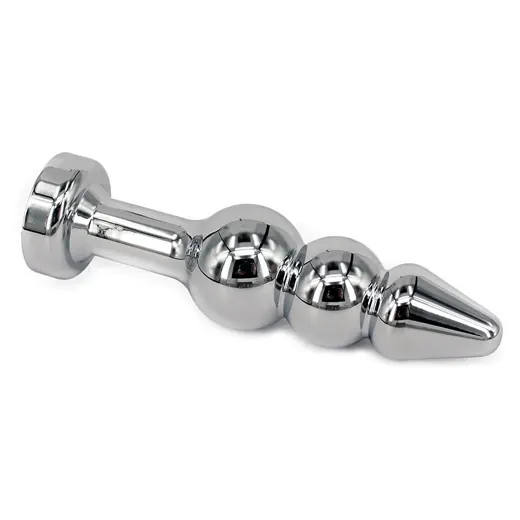 3 Bead Steel Heart shape Butt Plug - Product Gallery View 3 | act wellness