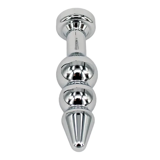 3 Bead Steel Heart shape Butt Plug - Product Gallery View 4 | act wellness