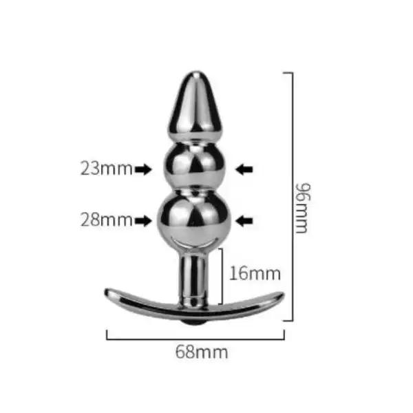 3 Beads Stainless Steel Anal plug - Product Gallery View 3 | act wellness