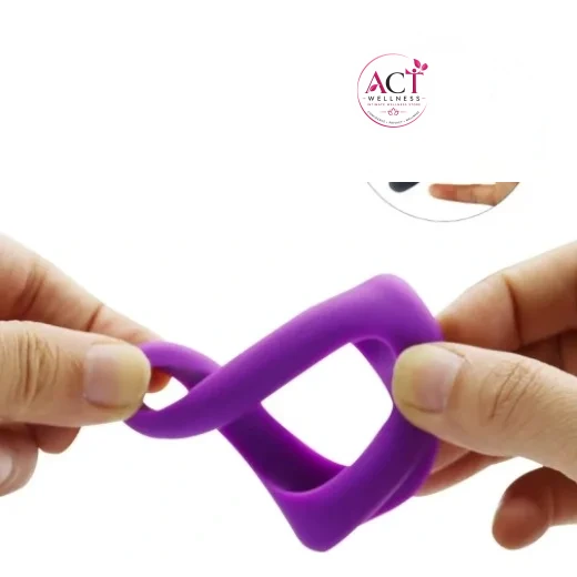 3 Holes Cock Ring with Strong Grip Black Color Mens penis Cock Ring - Product Gallery View 2 | act wellness