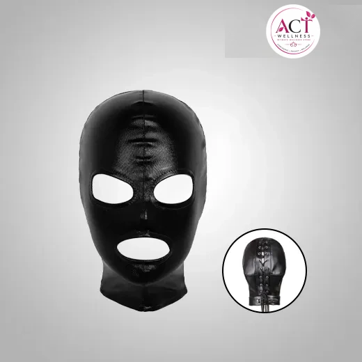 3 Open Sex Fetish Slave Hood Leather Mask - Buy Online in India | act wellness - view 1