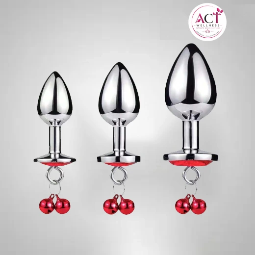 3 Pcs Luxury Round Shaped Anal Butt Plug With Clamps - Buy Online in India | act wellness - view 1