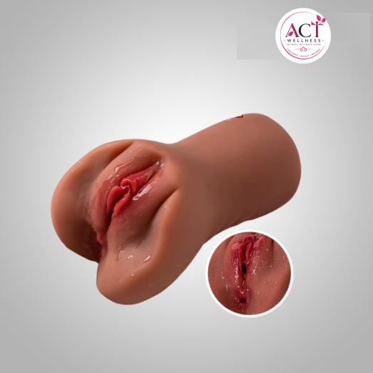 3D 2 in 1 Realistic Pocket Pussy Male Masturbator - act wellness