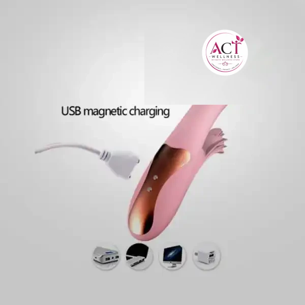 41.2 C intelligent wand multiple tongue G spot rabbit vibrator - Product Gallery View 2 | act wellness