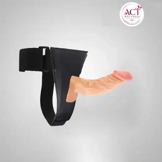 5 Inch Curved Real Feel Dildo With Belt - act wellness