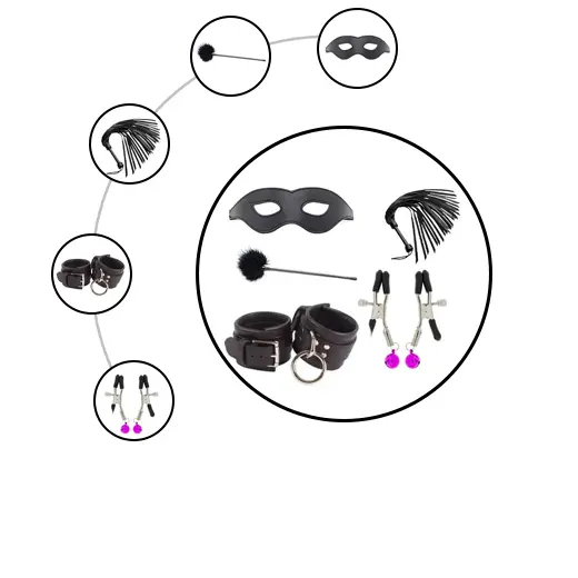 5 Piece Leather Bondage Kit - Product Gallery View 2 | act wellness