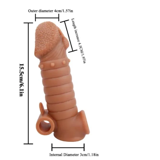 6.1 Inch Ribbed Vibrating Cock Sleeve Penis Enhancer - Product Gallery View 2 | act wellness