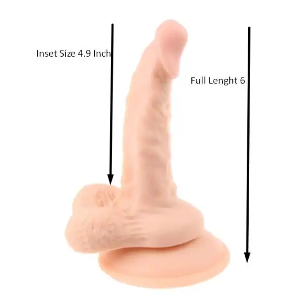6.1 Inch Strong Suction With Balls Dildo - Product Gallery View 3 | act wellness