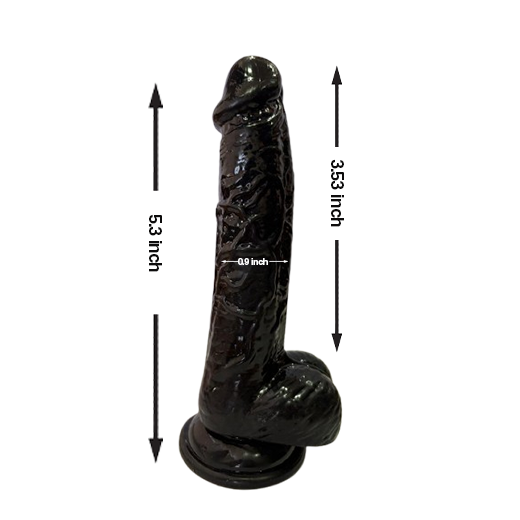 6.5 Black Suction Slim Dildo - Product Gallery View 6 | act wellness