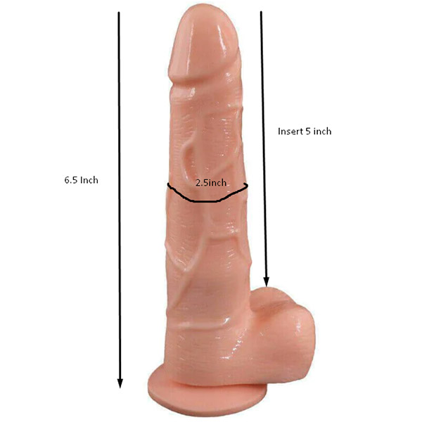 6.5 Inch Vibrating Suction Cup Dildo - Product Gallery View 4 | act wellness
