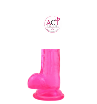 6.5 Pink Jelly Transparent Dildo - Product Gallery View 4 | act wellness