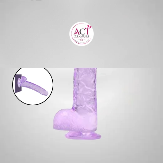 6.5 Purple Light Suction Slim Dildo - Buy Online in India | act wellness - view 1