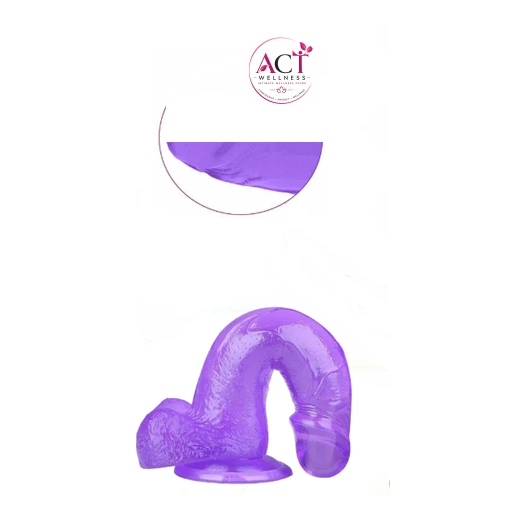 6.5 Purple Light Suction Slim Dildo - Product Gallery View 2 | act wellness