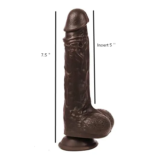 7.5 Inch Realistic Choco Dildo With Strong Suction Base - Product Gallery View 2 | act wellness