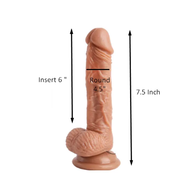 7.5 inch Usb Charge Dildo With Suction - Product Gallery View 4 | act wellness