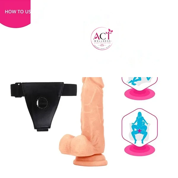 7 inch Realistic Penis Dildo with Strap On - Product Gallery View 4 | act wellness