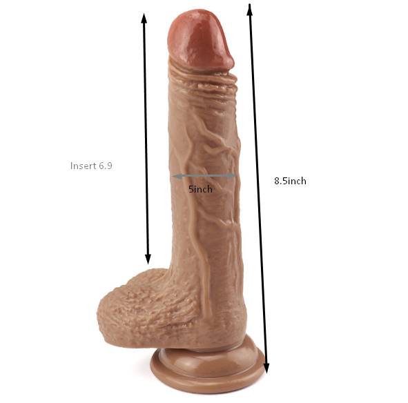 8.5 Inch Realistic Dildo with Strong Two Layer Silicone Suction Cup - Product Gallery View 5 | act wellness