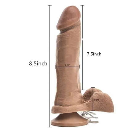 8.5 Inch Rotation Vibrating Women Brown Dildos - Product Gallery View 3 | act wellness