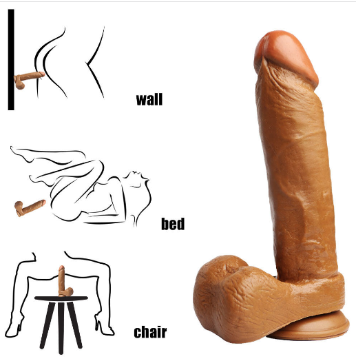 8.5 Inch Rotation Vibrating Women Brown Dildos - Product Gallery View 5 | act wellness