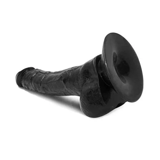 8 Inch Black Shining Strong Suction Dildo - Product Gallery View 2 | act wellness