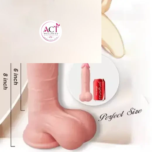 8 Inch Realistic Dildo with Moving Foreskin - Product Gallery View 4 | act wellness