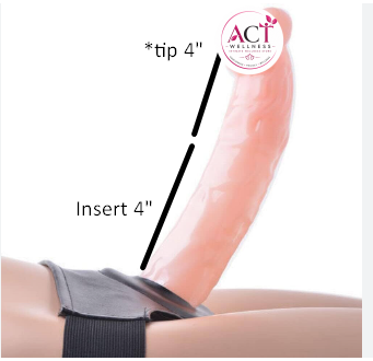 8 Inch Hollow Strap on Harness Dildo - Product Gallery View 2 | act wellness