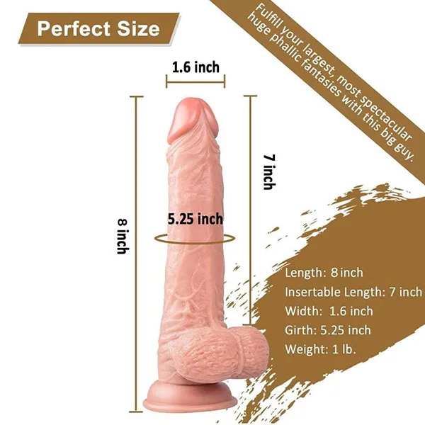8 inch Perfect Size Strong Dildo - Product Gallery View 2 | act wellness