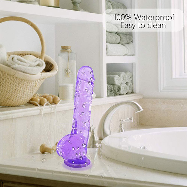 8.5 inch Realistic Flexible Dildo with Suction Cup Purple - Product Gallery View 4 | act wellness