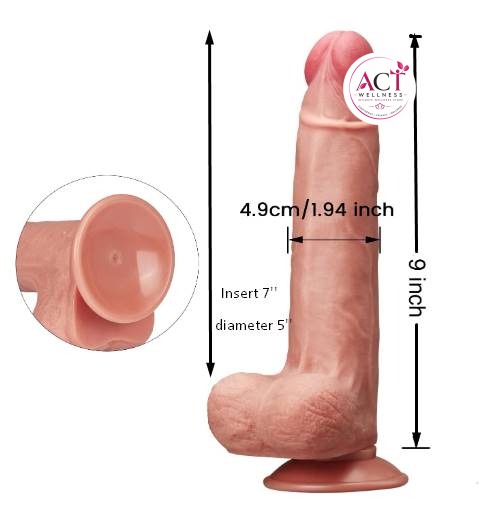 9 Inches Realistic Foreskin Dildo - Product Gallery View 5 | act wellness