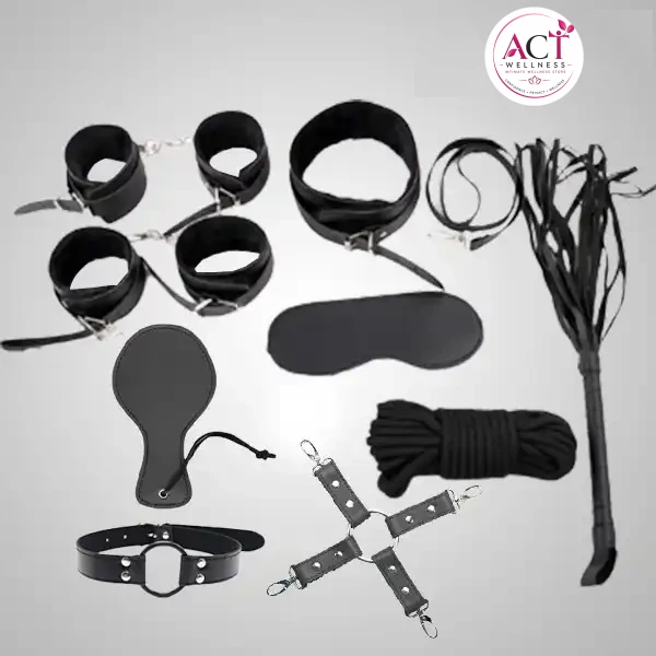 9Pcs Luxury Black Bdsm Kit - Buy Online in India | act wellness - view 1