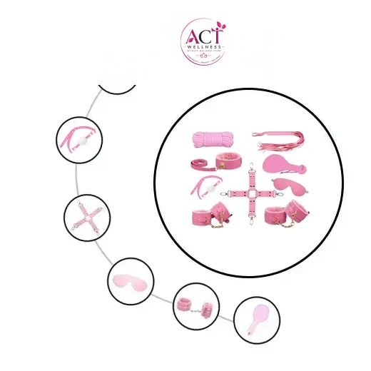 9Pcs Luxury Pink BDSM Kit - Product Gallery View 2 | act wellness