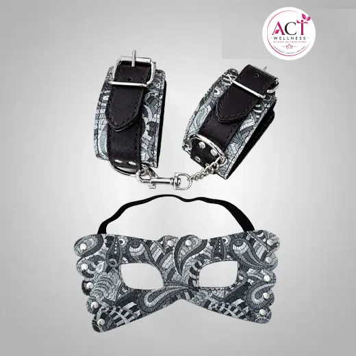 Adjustable Sex Wrist Cuffs and Blindfold Set - Buy Online in India | act wellness - view 1