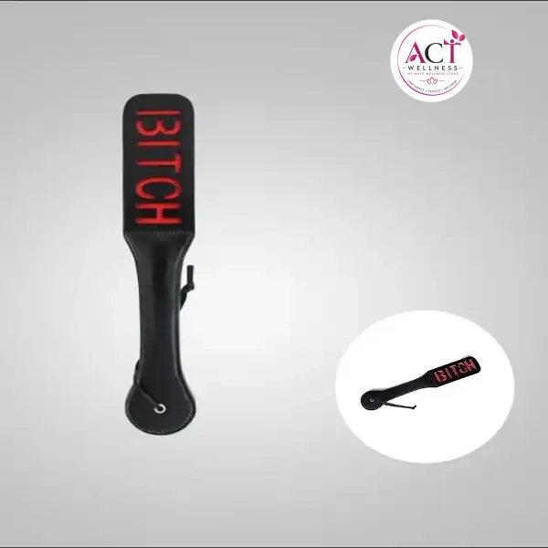 Adult Game BITCH PU Leather Hand Shank Whip (Pink & Black) - Buy Online in India | act wellness - view 1