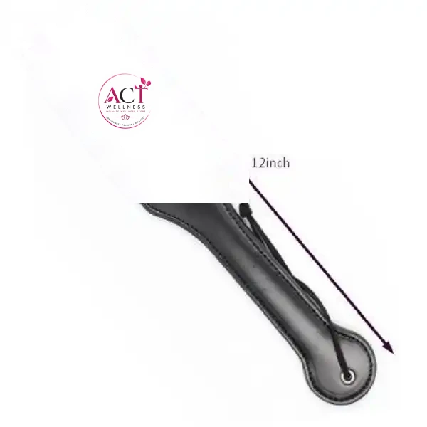Adult Game BITCH PU Leather Hand Shank Whip (Pink & Black) - Product Gallery View 3 | act wellness