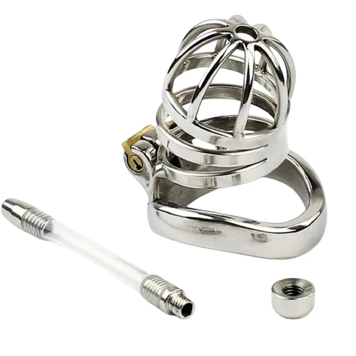 Attica Chastity Cage Lock with Urethral Tube For Men - Product Gallery View 2 | act wellness