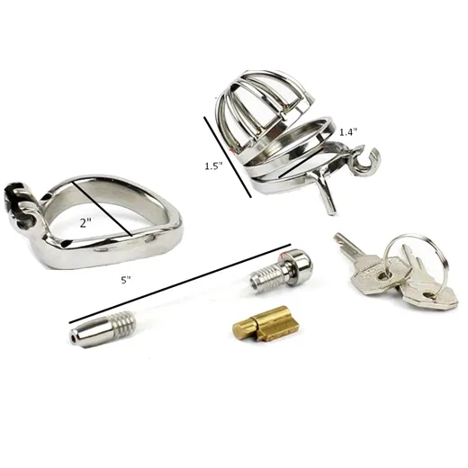 Attica Chastity Cage Lock with Urethral Tube For Men - Product Gallery View 3 | act wellness