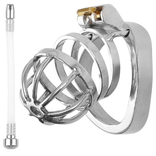 Attica Chastity Cage Lock with Urethral Tube For Men - Product Gallery View 4 | act wellness