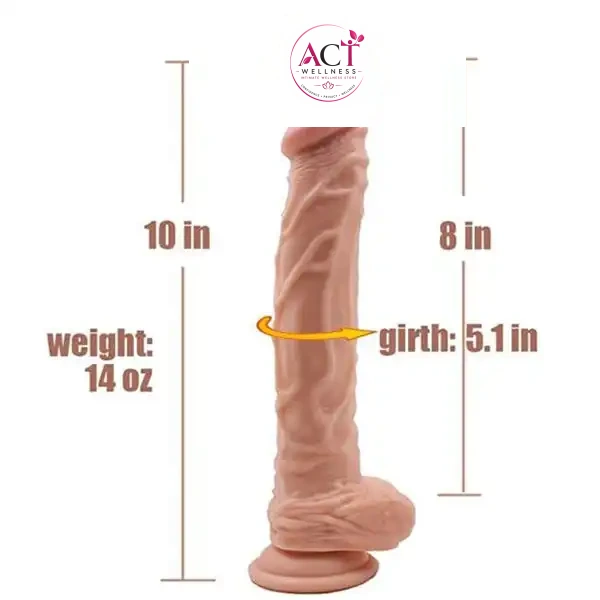Big boyz 10 inch dildo with strong suction cup - Product Gallery View 4 | act wellness