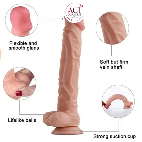 Big boyz 10 inch dildo with strong suction cup - Product Gallery View 5 | act wellness