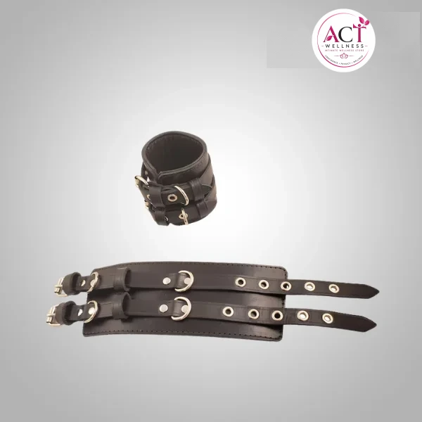 Black Double Buckle Handcuffs - Buy Online in India | act wellness - view 1
