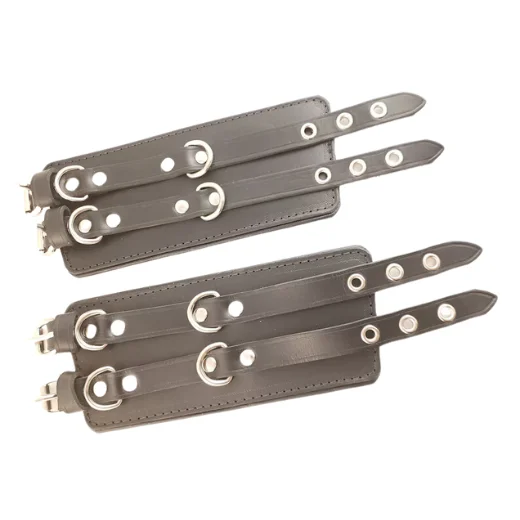 Black Double Buckle Handcuffs - Product Gallery View 2 | act wellness