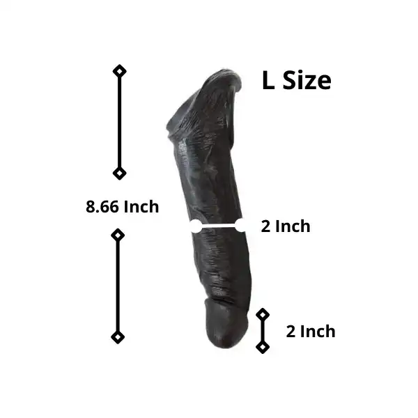 Black larger cock extender male penis extension sleeve - Product Gallery View 4 | act wellness