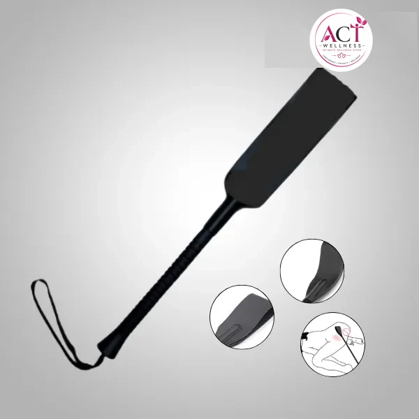 Black Riding Crop Straight Leather Handle Flogger Horse Whip - Buy Online in India | act wellness - view 1